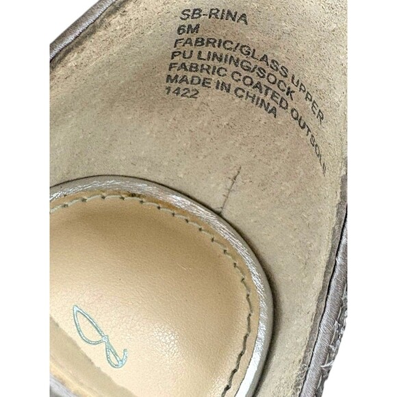 Betsey Johnson Blue SB-Rina Silver Rhinestone Block Heel Sandals Size 6 - Picture 8 of 12